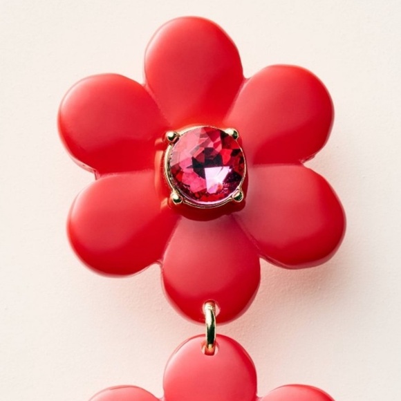 NWT Kate spade x target red daisy flower earrings - Picture 3 of 7